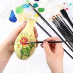 Paint Brush Set 12pcs, Natural Hog Bristle Long Handle Professional Artist Brushes Anti-Shedding, Art Supplies for Kids and Adults for Acrylic and Oils Painting, Watercolor, Face Painting Craft - Image 6